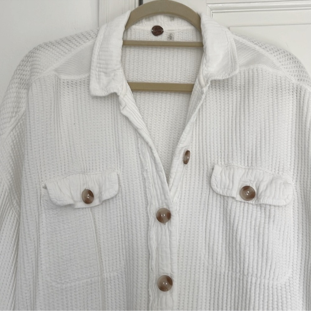 Free People One Scout Oversized Jacket White Size M - Picture 8 of 13